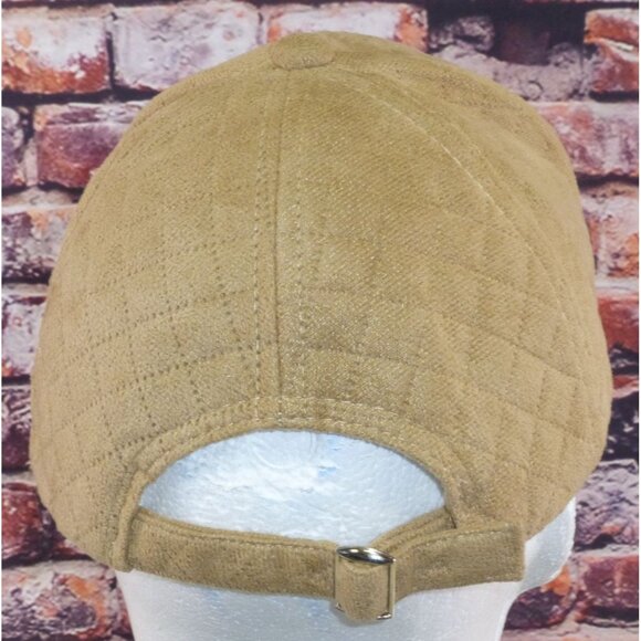 Marcus Adler New York Quilted Tan Baseball Cap Adjustable Strap Unisex Polyester - Picture 3 of 7